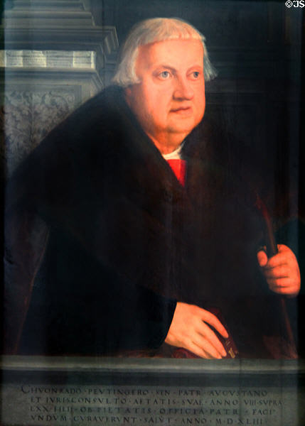 Conrad Peutinger portrait (1543) by Christoph Amberger from Augsburg in Municipal Art Gallery at Schaezler Palace. Augsburg, Germany.