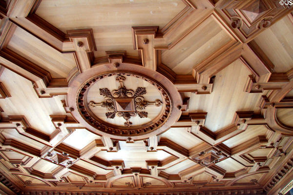 Carved wood ceiling at Augsburg Rathaus. Augsburg, Germany.