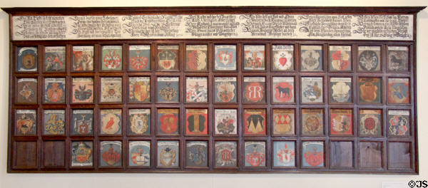 Coats of Arms from Augsburg Weavers' Guild (18thC) at Maximilian Museum. Augsburg, Germany.