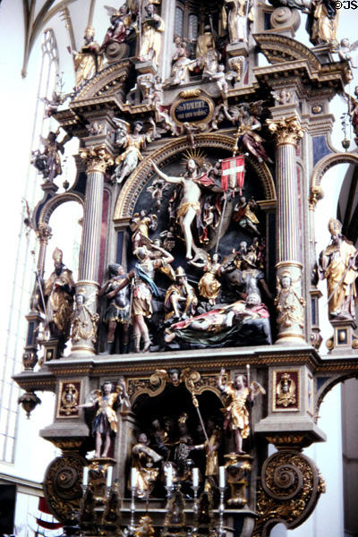 Details of carving on Renaissance altar of Sts. Ulrich & Afra Basilica. Augsburg, Germany.