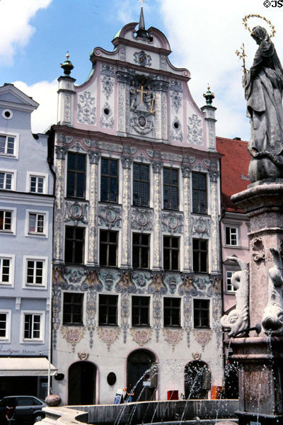 Ornately painted baroque church (1719). Augsburg, Germany.