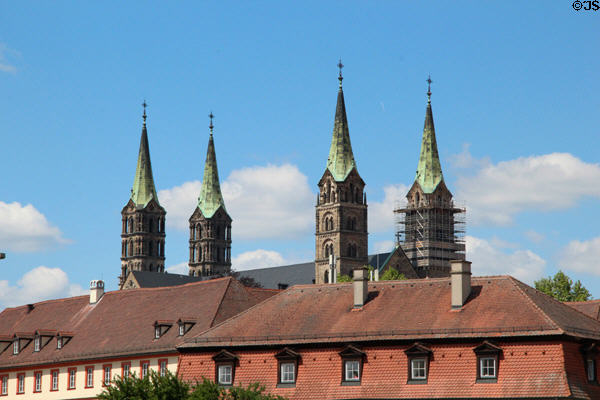 Spires of Bamberg Cathedral. Bamberg, Germany.