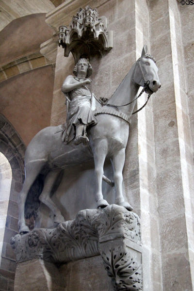 Equestrian statue (aka Bamberg Horseman) at Bamberg Cathedral. Bamberg, Germany.
