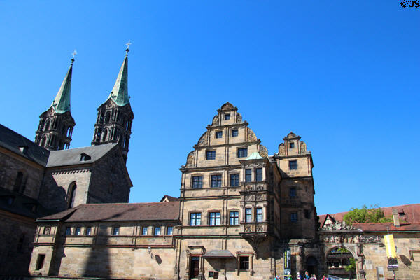 Old Court (Alte Hofhaltung) started as a palace (1003) & now hosts Bamberg City Museum. Bamberg, Germany.