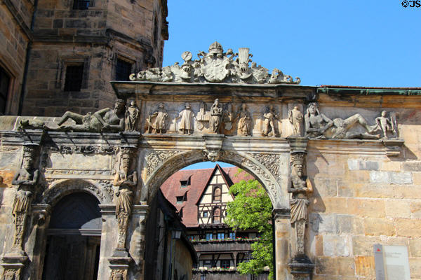 Beautiful Gate (1568) of Old Court. Bamberg, Germany.