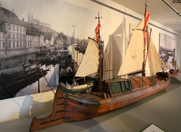 Ship model (1850-60) by Johann, Georg & Martin Christ of Bamberg at Bamberg City Museum. Bamberg, Germany.