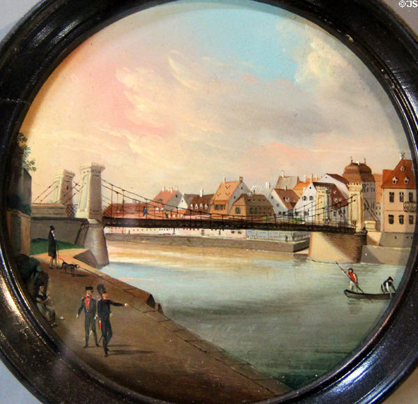 View of Ketten Bridge in Bamberg painting (early 19thC) by Johann Georg Martini at Bamberg City Museum. Bamberg, Germany.