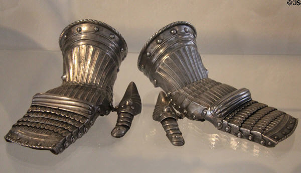 Iron armor gaunts (16thC) at Bamberg City Museum. Bamberg, Germany.
