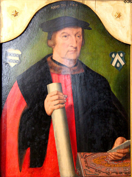 Bürgermeister Heimbach portrait (1545) by Bartholomäus Bruyn Elder at Bamberg City Museum. Bamberg, Germany.