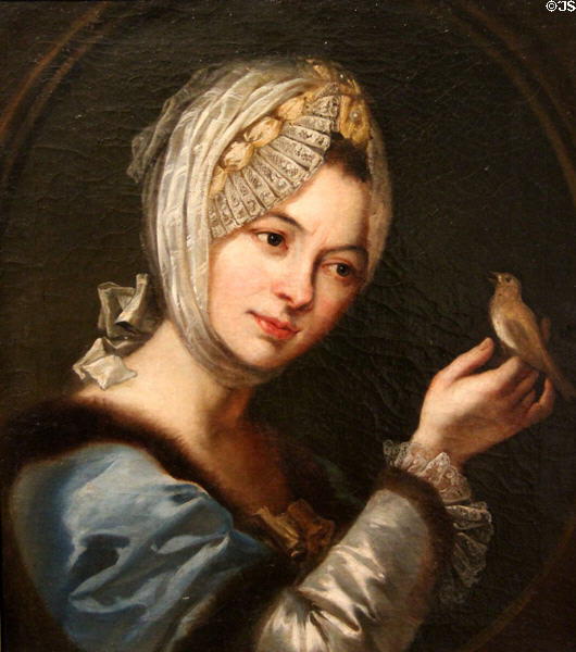 Portrait of painter Maria Anna Treu (before 1786) by Johann Nikolaus Treu at Bamberg City Museum. Bamberg, Germany.