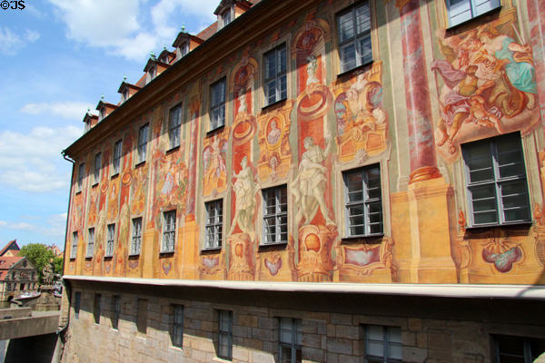 Rococo mural (1755) by Johann Anwander on Bamberg Old Town Hall. Bamberg, Germany.
