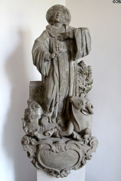 St Wendelin stone sculpture (18thC) by Peter Wagner at museum of Bamberg Old Town Hall. Bamberg, Germany.