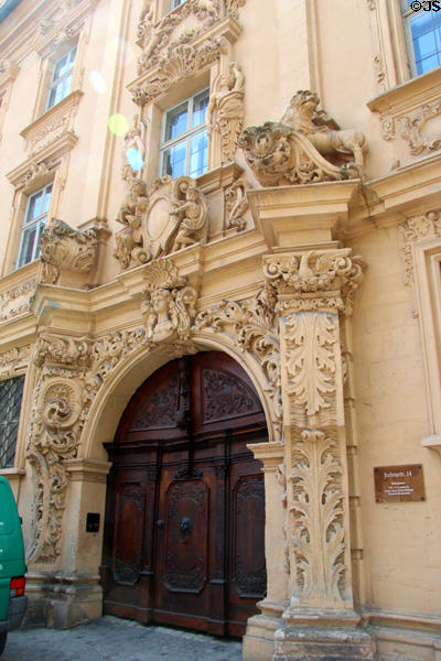 Baroque Böttinger mansion (1707-13) on Judenstrasse in old town Bamberg. Bamberg, Germany.