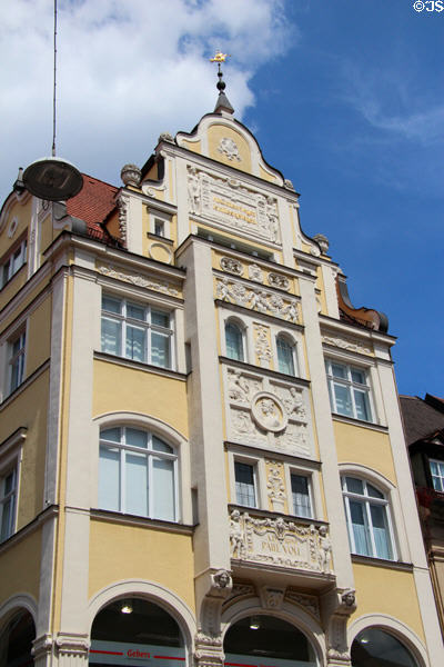Building (1899) inscribed Paul Voll on Lange Strasse In old town Bamberg. Bamberg, Germany.