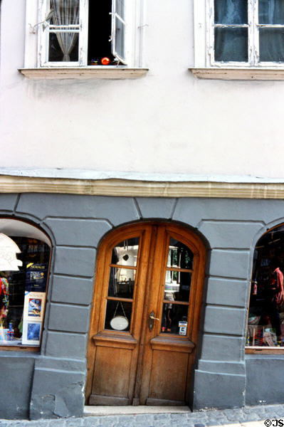 Leaning door in Bamberg old town. Bamberg, Germany.
