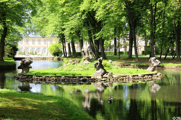 Bayreuth New Palace courtyard garden. Bayreuth, Germany.