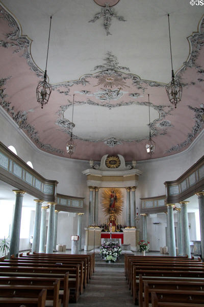 Baroque interior of Castle church with stucco by Giovanni Battista Pedrozzi. Bayreuth, Germany.