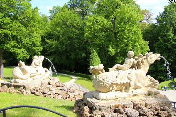 Neptune Fountains at Schloss Fantaisie. Bayreuth, Germany.