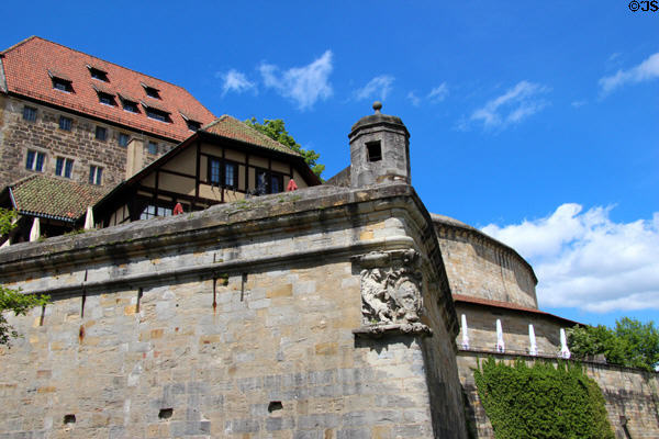 Coburg Castle mixes many architectural styles from it many expansions. Coburg, Germany.