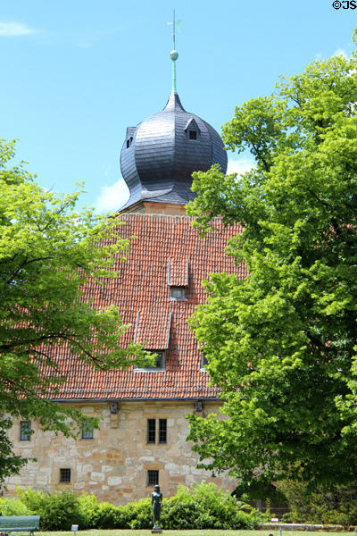 Building with onion dome at Coburg Castle. Coburg, Germany.