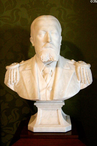 Duke Alfred of Saxe-Coburg & Gotha, 2nd son of Queen Victoria & Prince Albert marble portrait bust (1901) by Emil Fuchs at Coburg Castle. Coburg, Germany.
