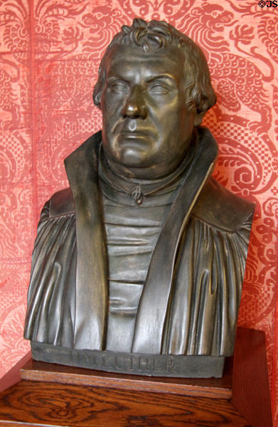 Bronze bust of Dr. Martin Luther at Coburg Castle. Coburg, Germany.