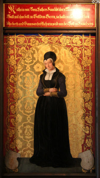 Painting (1844) of Martin Luther's wife Katharina von Bora in Reformers Room at Coburg Castle. Coburg, Germany.