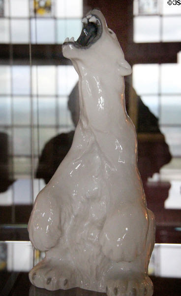 Jugend stil Hungry Polar bear porcelain figurine (1894) by Carl Frederik Liisberg for Royal Copenhagen at Coburg Castle. Coburg, Germany.