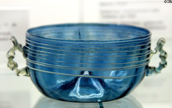 Blue glass bowl (17thC) from Castille or Catalonia at Coburg Castle. Coburg, Germany.
