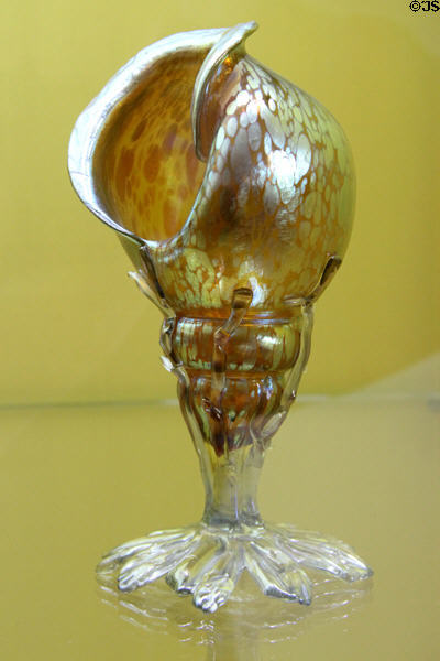 Glass vase (c1899) by Johann Lötz Witwe of Czech Republic at Coburg Castle. Coburg, Germany.