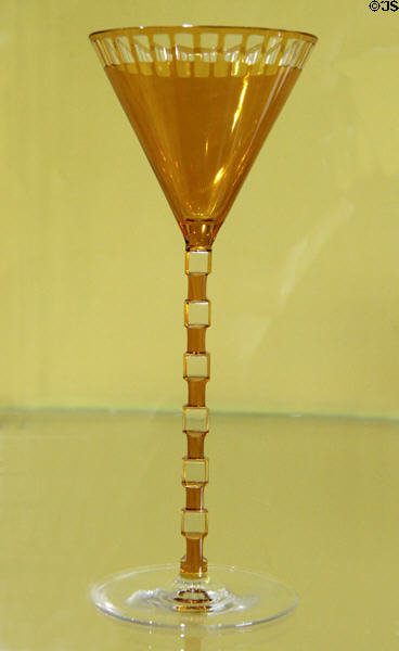 Cut glass goblet with stem of links (c1910) by Otto Prutscher for Meyr's Neffe of Austria at Coburg Castle. Coburg, Germany.