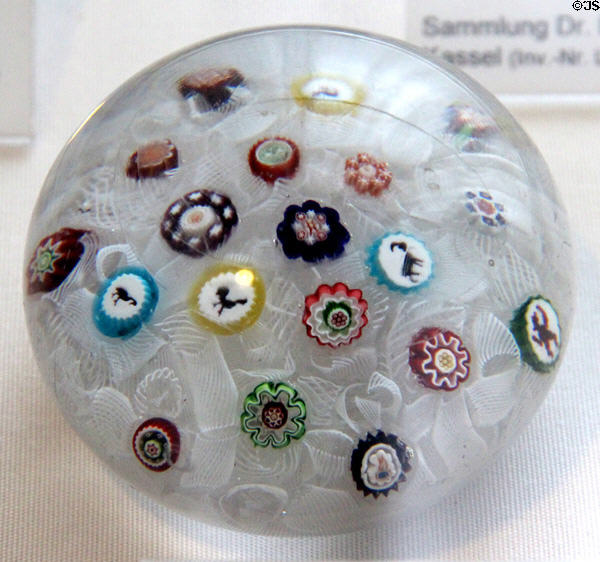Millefiori rods paperweight (19thC) by Baccarat of France at Coburg Castle. Coburg, Germany.