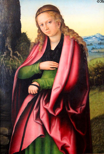 St. Margarethe painting (1513-4) by Lucas Cranach the Elder at Coburg Castle. Coburg, Germany.