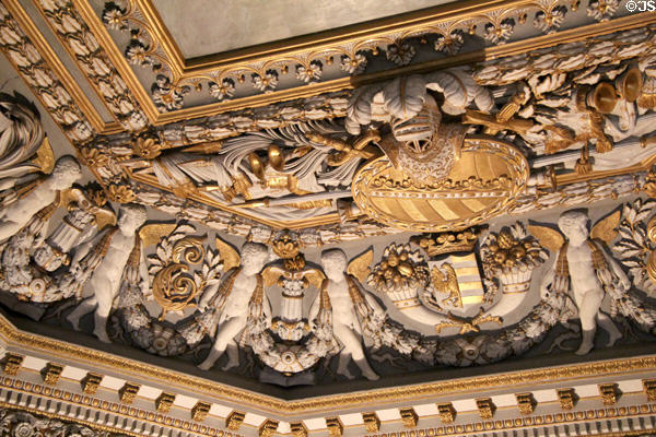 Detail of ceiling in Throne Hall (1816-33) at Ehrenburg Palace. Coburg, Germany.