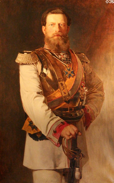 Crown Prince Friederich III, later Kaiser of Germany portrait (1860) by Gustav Richter at Ehrenburg Palace. Coburg, Germany.