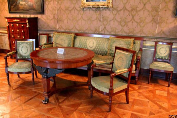 Reception room chairs (1813) by Jacob & Jacob-Desmalter of Paris at Ehrenburg Palace. Coburg, Germany.