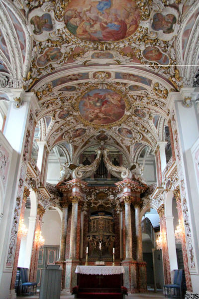 Court church (1734) with Baroque stuccowork by Luchese Brothers at Ehrenburg Palace. Coburg, Germany.