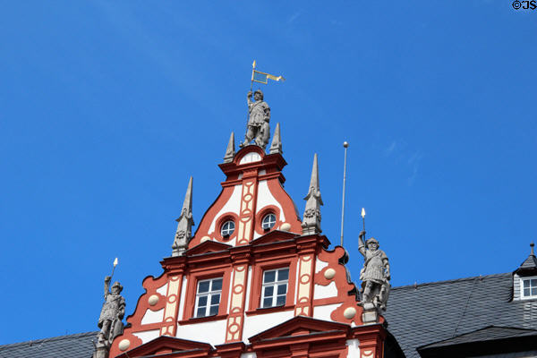 Renaissance dormer (1597-9) of Stadthaus on market square. Coburg, Germany.