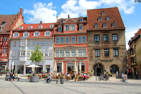 Heritage streetscape on market square. Coburg, Germany.