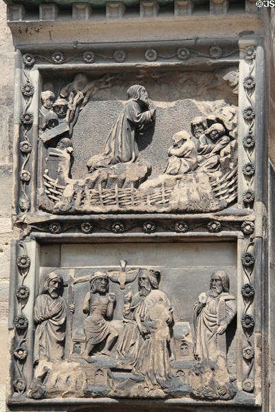 Passion carvings at St Sebaldus Church. Nuremberg, Germany.