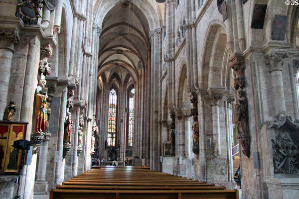Interior of St Sebaldus Church. Nuremberg, Germany.
