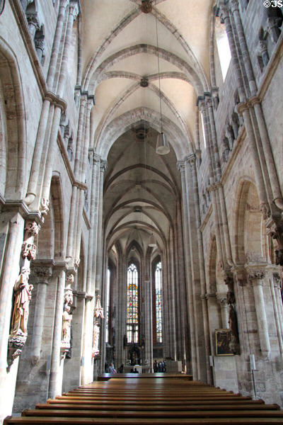 Gothic interior of St Sebaldus Church. Nuremberg, Germany.