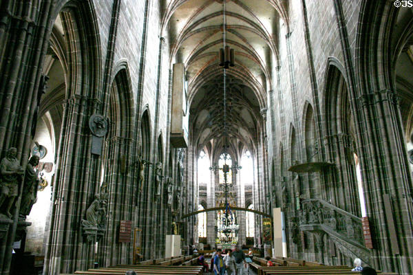 Interior of St Lawrence Church. Nuremberg, Germany.