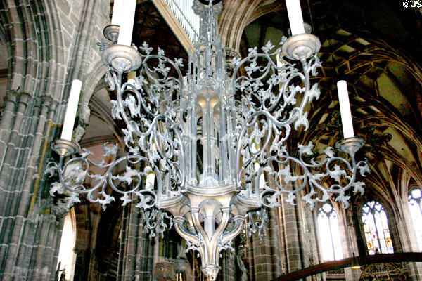 Chandelier at St. Lawrence Church. Nuremberg, Germany.