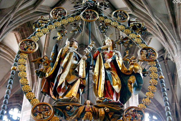 Annunciation carving (1518) by Veit Stoss at St Lawrence Church. Nuremberg, Germany.