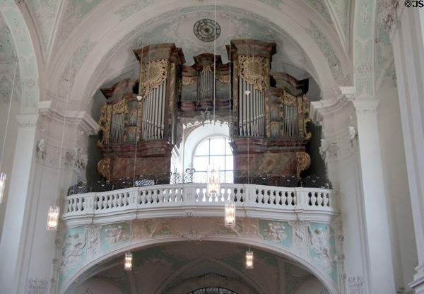 Baroque organ at Gößweinstein pilgrimage basilica. Gößweinstein, Germany.