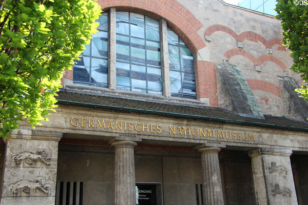 Pre-war entrance at Germanisches Nationalmuseum. Nuremberg, Germany.