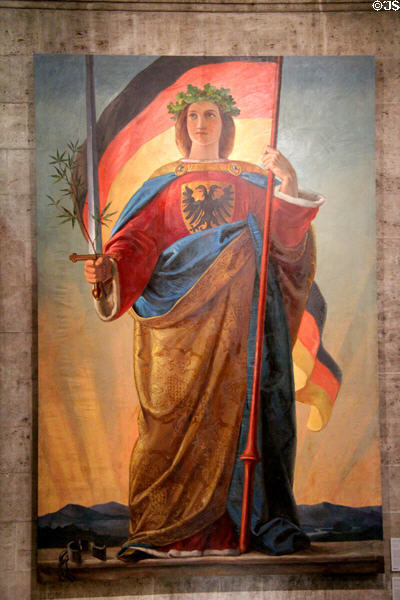 Symbolic Germania figure painting (1848) by Philpp Veit at Germanisches Nationalmuseum. Nuremberg, Germany.