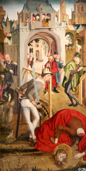Beheading of St John the Baptist painting (1490) by Master of Freising-Neustift at Germanisches Nationalmuseum. Nuremberg, Germany.