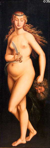 Judith with Head of Holofernes painting (1525) by Hans Baldung Grien at Germanisches Nationalmuseum. Nuremberg, Germany.